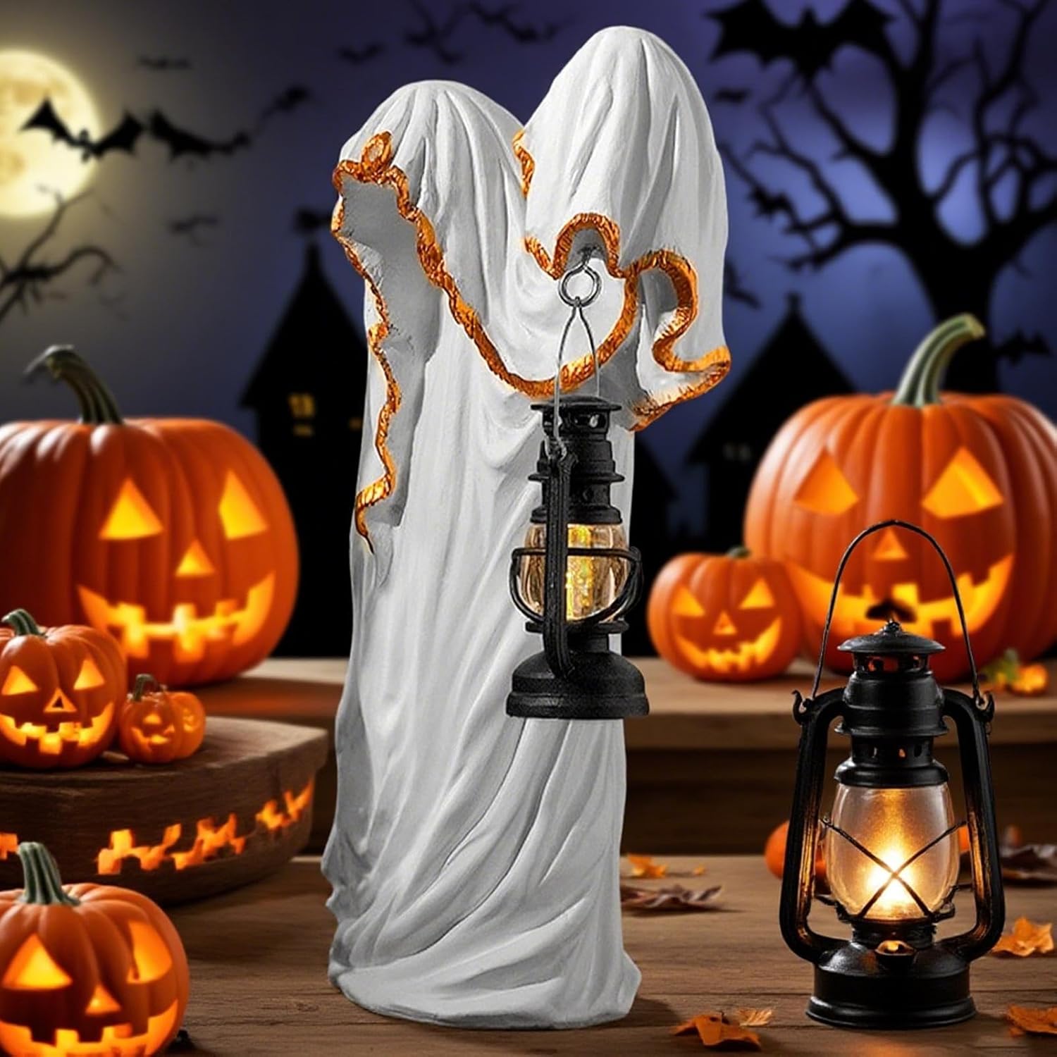 Spooky Witch Lantern Statue Decoration