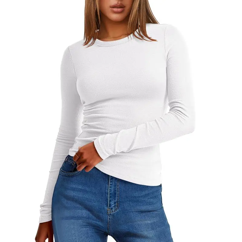 Women’s Slim Fit Thermal Long Sleeve Tee – Fall/Winter Warm Basic Top