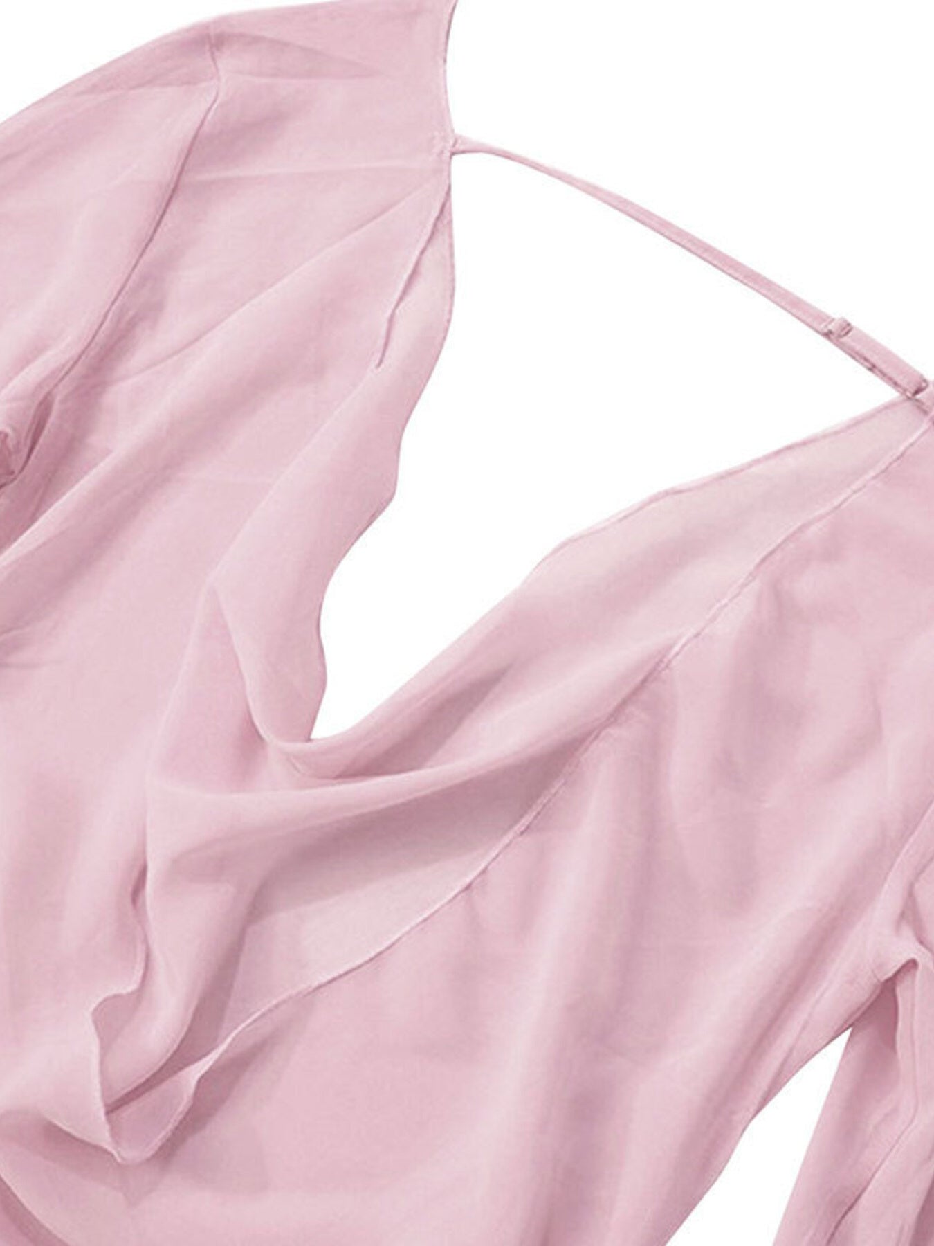 Sheer Chiffon Plunge Mini Dress