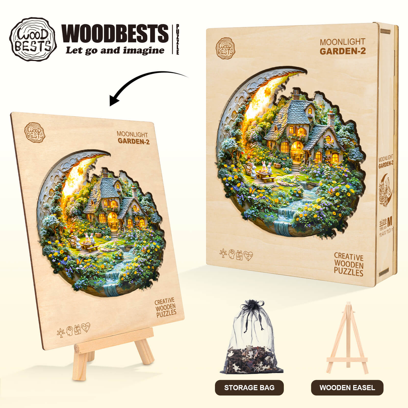 Moonlight Garden-2 Wooden Jigsaw Puzzle