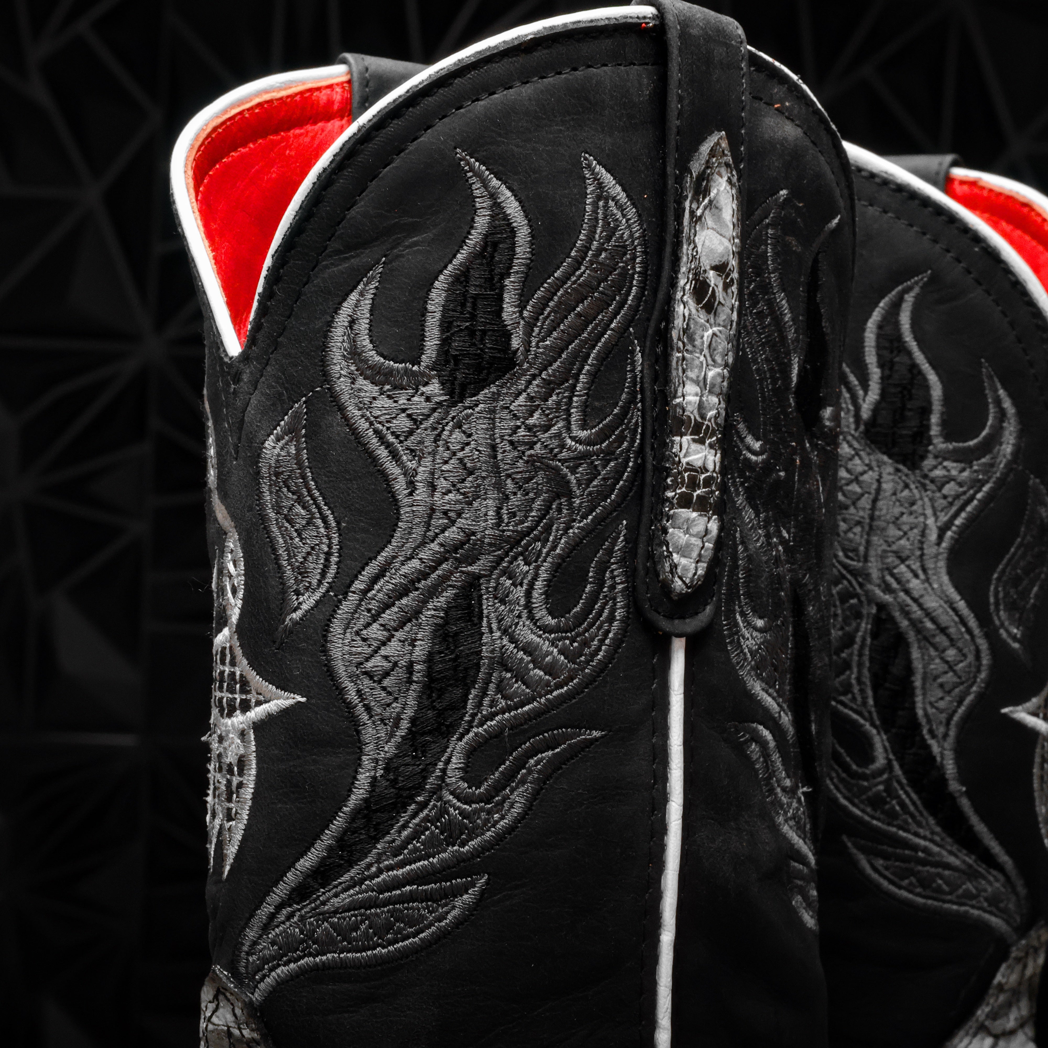 Natural Python Leather Boots - Square Toe