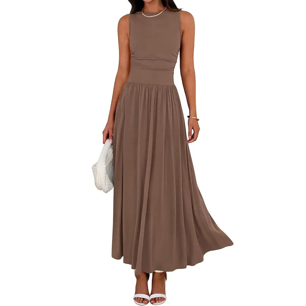 Women's Ruched Maxi Sundress