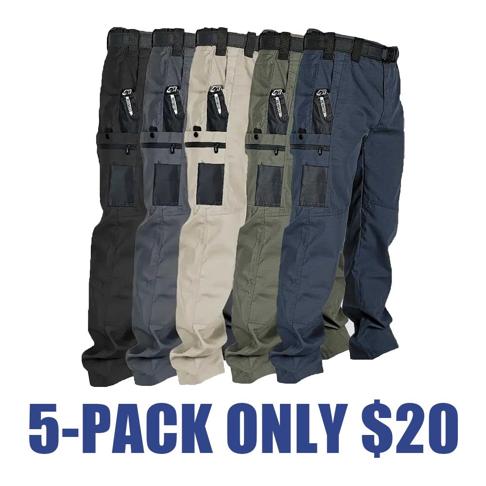 Men's Tactical Work Pants with Multi-Pocket Zipper Design – Durable Outdoor Utility Trousers