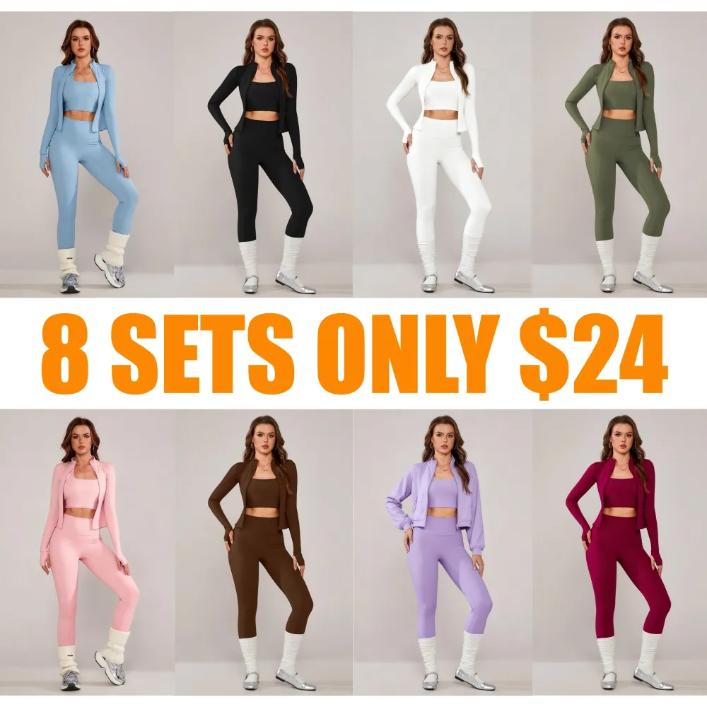 Women's 3-Piece Activewear Set with Stretchy