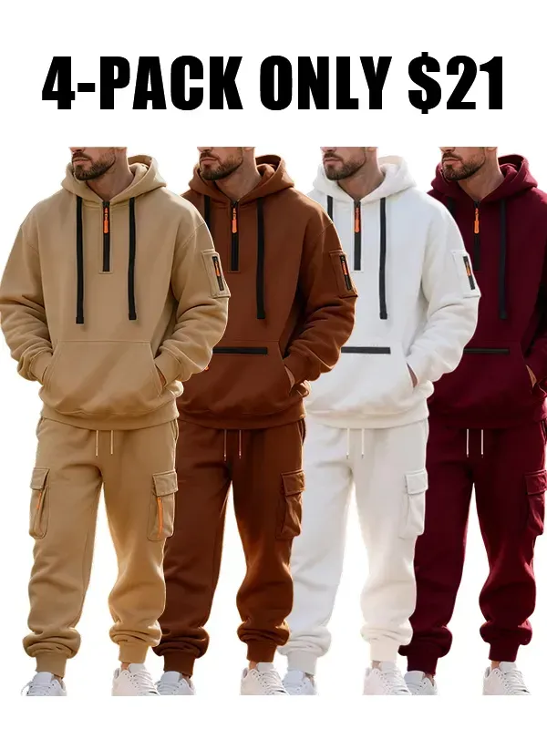 Men's Winter Wool-Lined Casual Suit