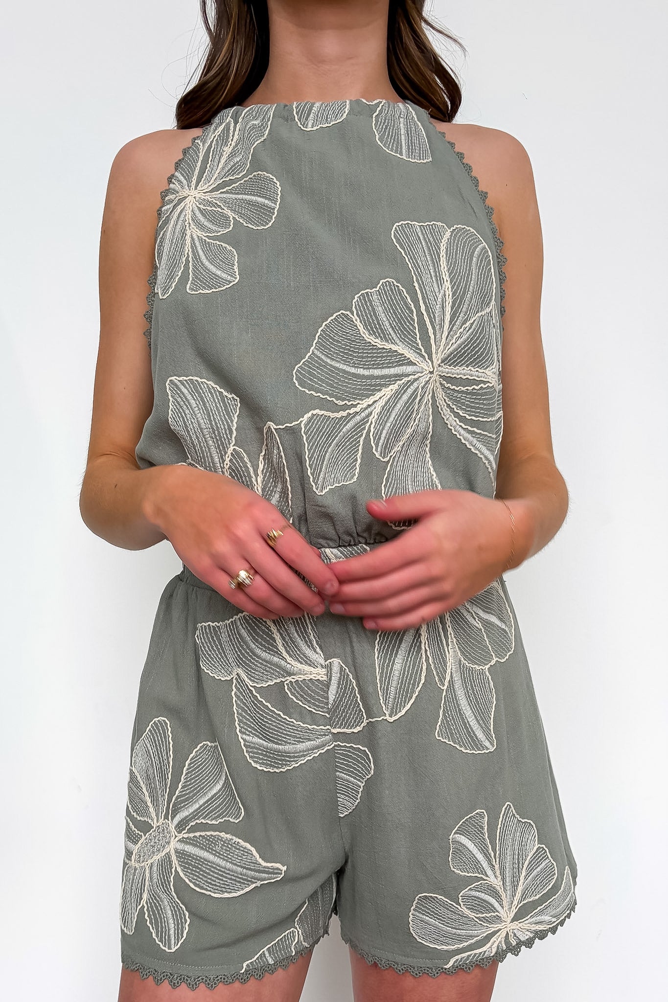 Floral Embroidered Shorts