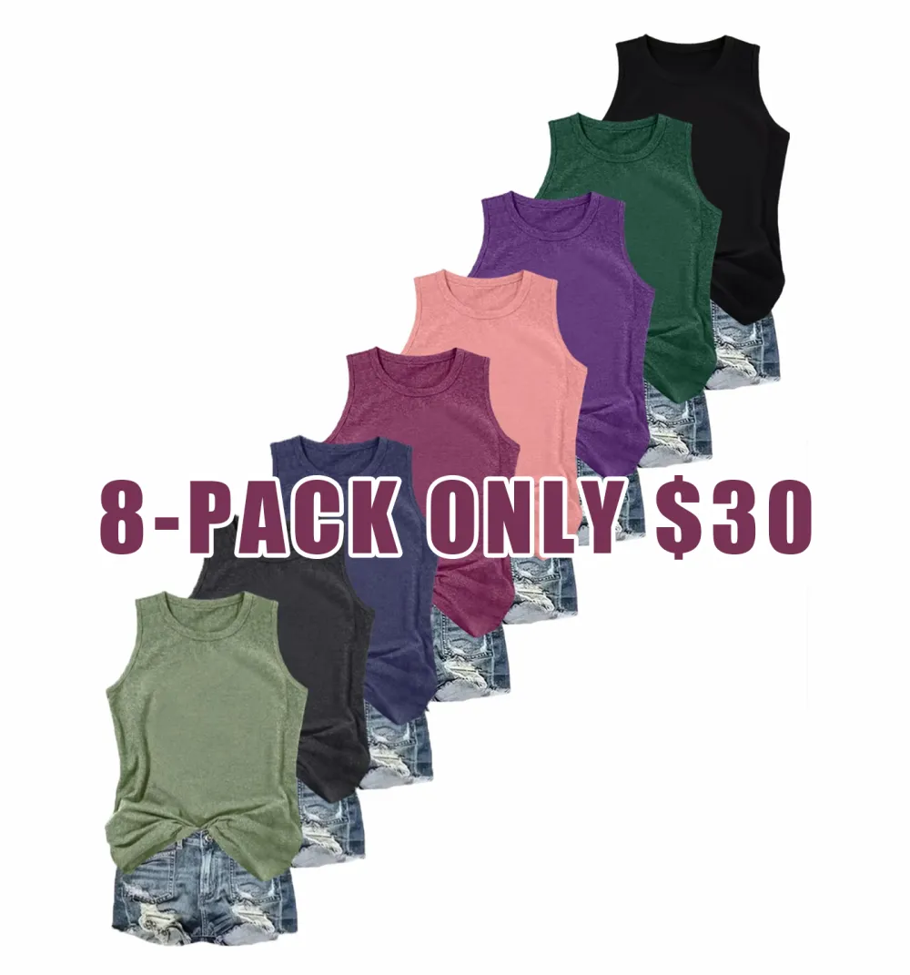 Women's Casual Solid Tank Top – Sleeveless Round Neck for Daily Wear