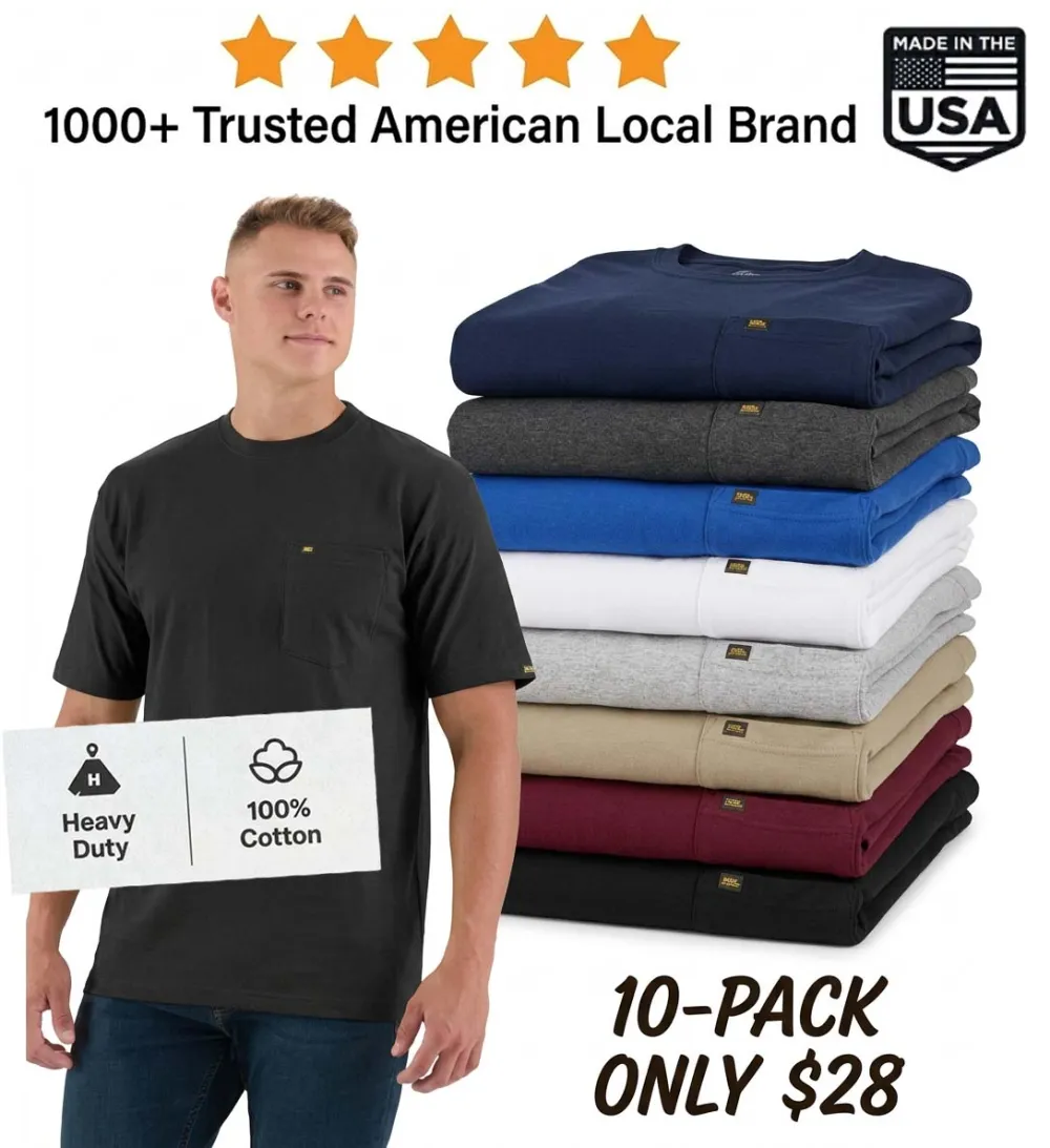 2026 🔥Performance shirts Heavyweight Short Sleeve Pocket T-Shirt