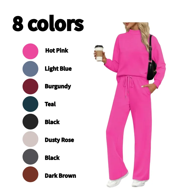 🔥Women's turtleneck top and casual suit set🔥