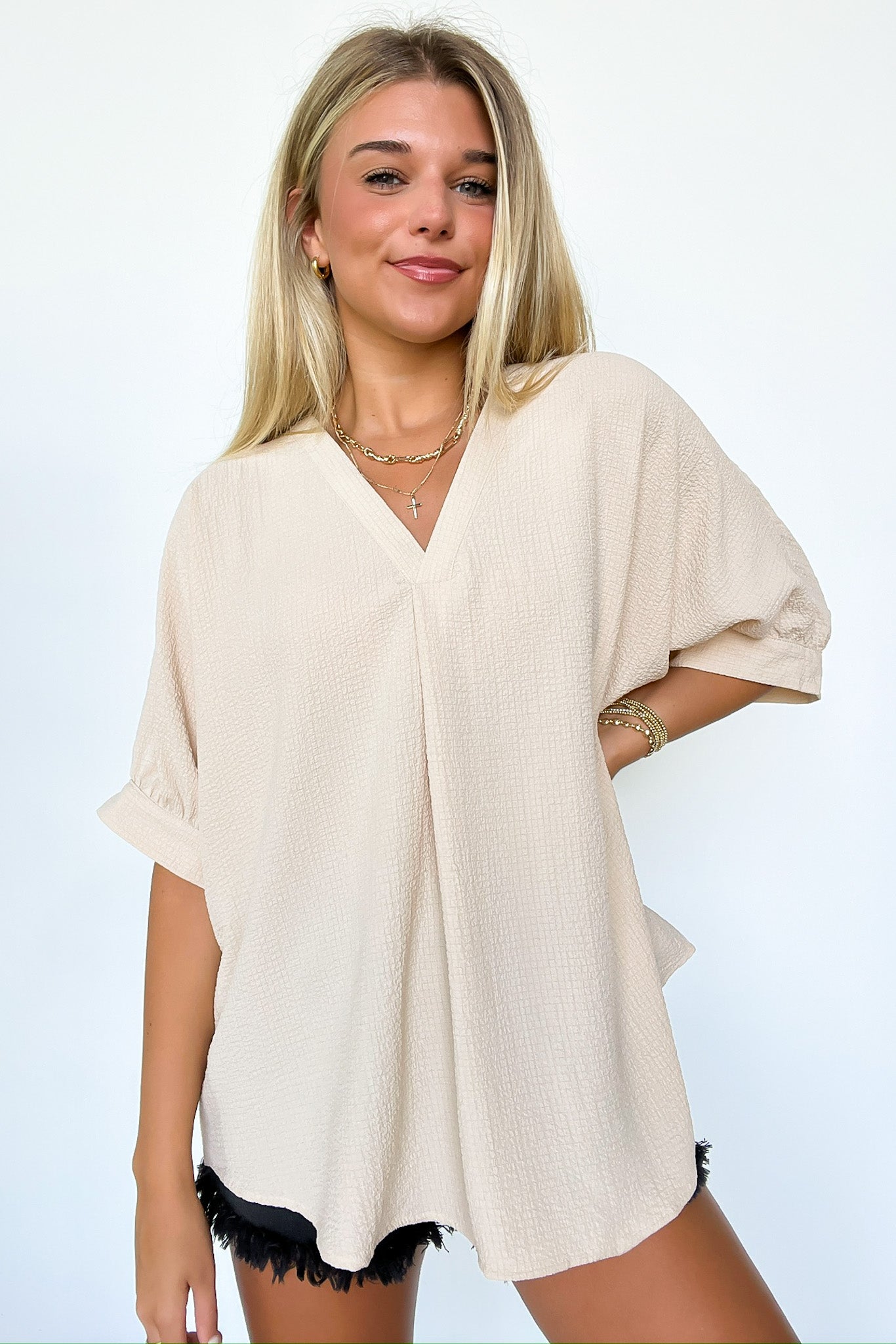 V-Neck Flowy Blouse Top