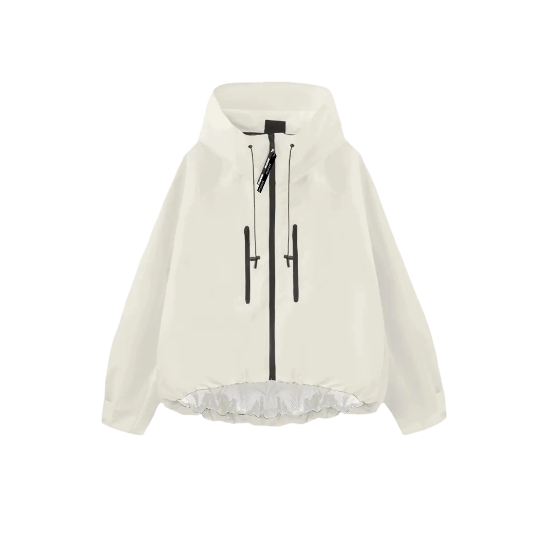 Women's Stylish Pleated Hem Rain Jacket