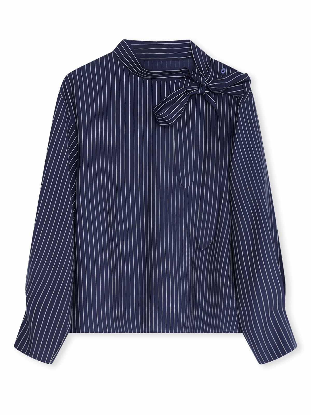 ASOBIO Button-Detail Tie-Neck Shirt