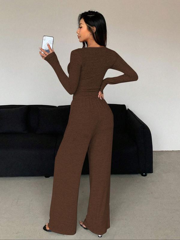 Women's Cozy Two-Piece Lounge Set for Fall & Winter