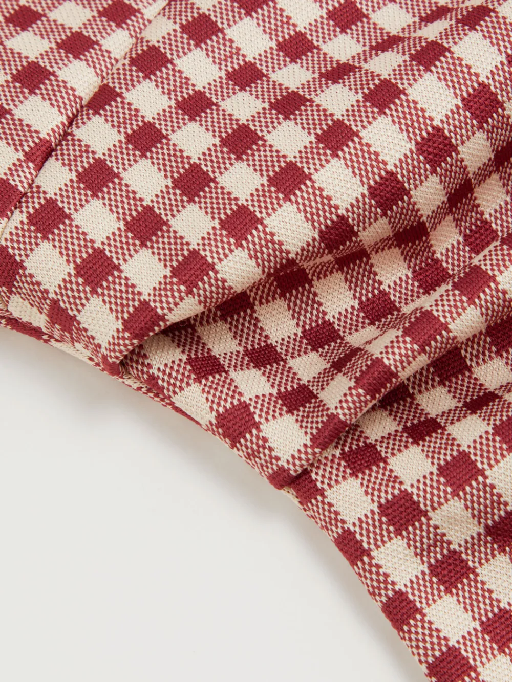 Boat Neck Gingham Bowknot Ruched Long Sleeve Top