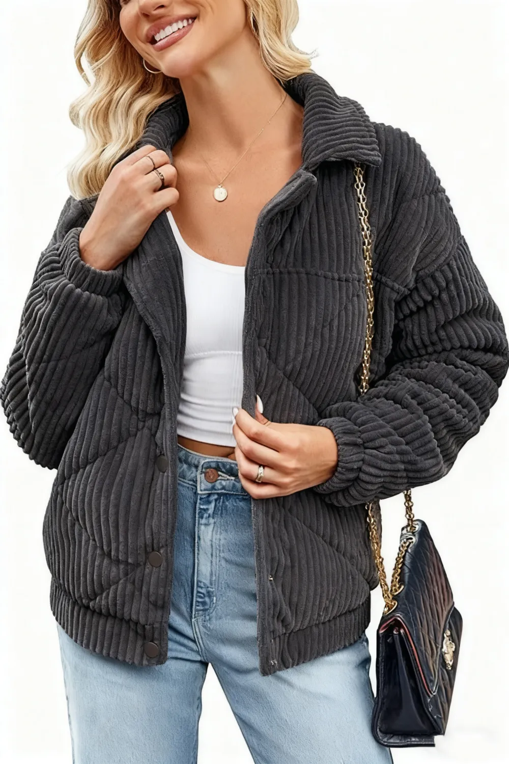 Women's Bomber Jacket With Zip Up Long Sleeve Coat