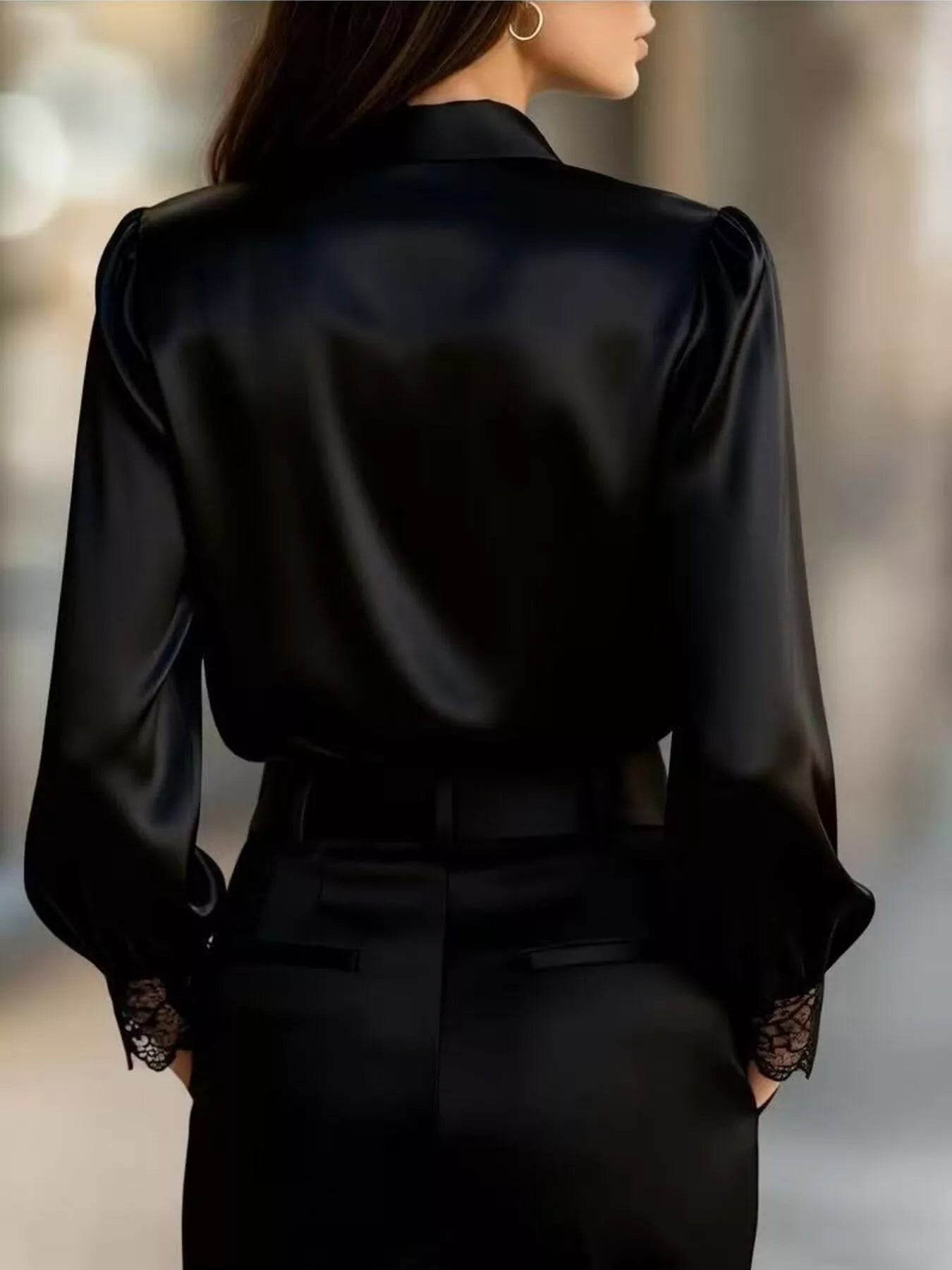 Lace Detail Long Sleeve Shirt