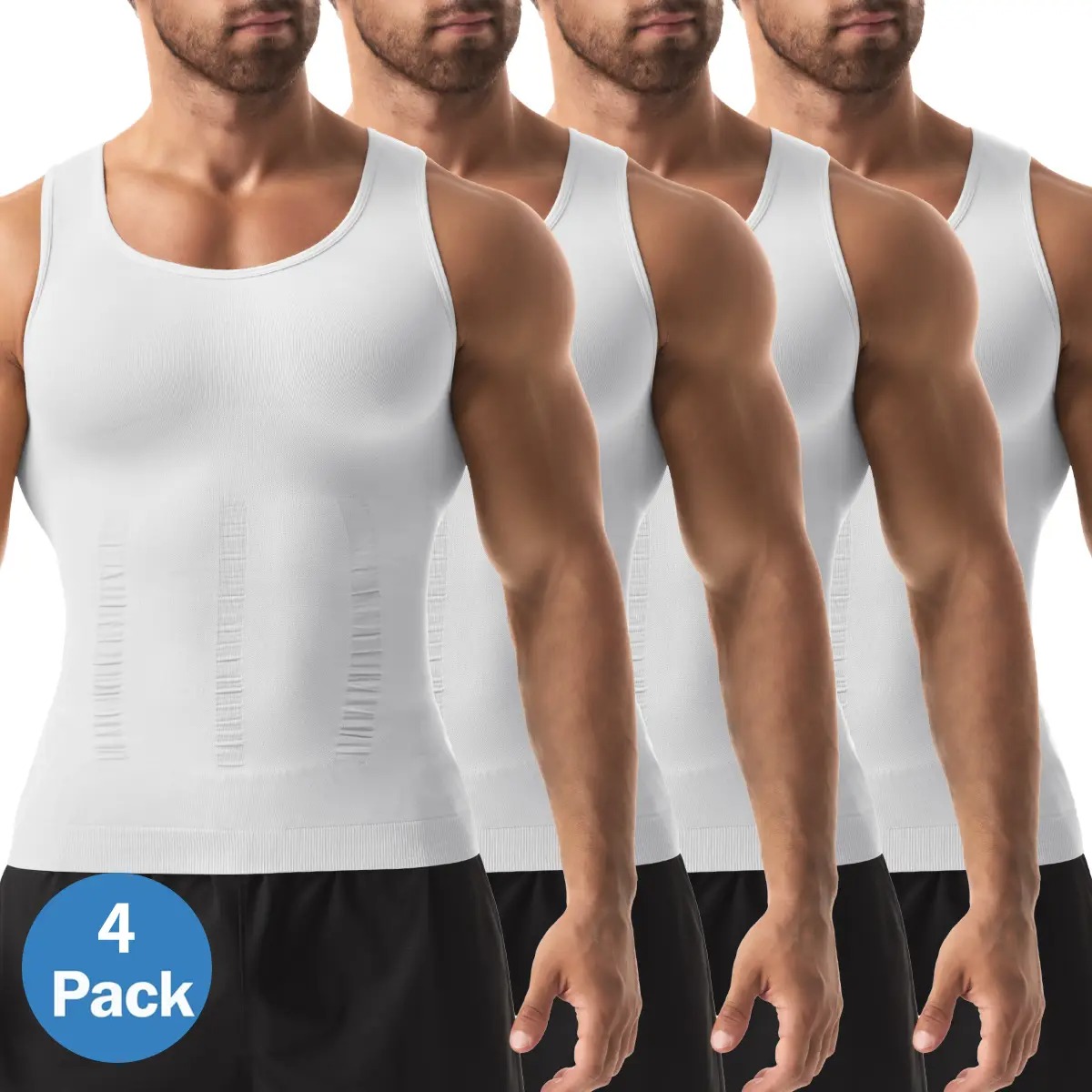 Menswear Compression Shirt Tummy Control Workout Tank Tops Shapewear Body Shaper Breathable Elastic Lightweight Soft Stretchy Shirt Suits Fabric Clothes Athletic Activewear