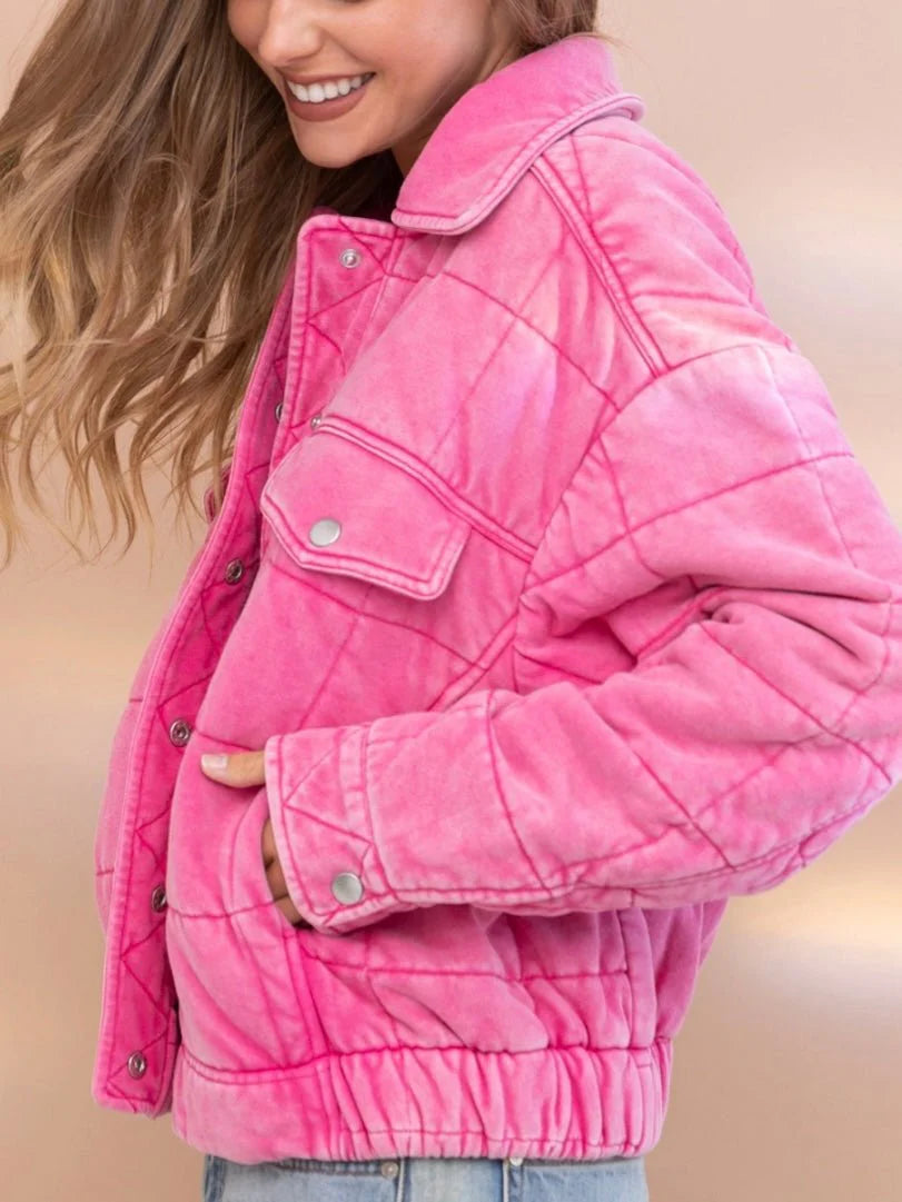Stone Washed Quilted Jacket