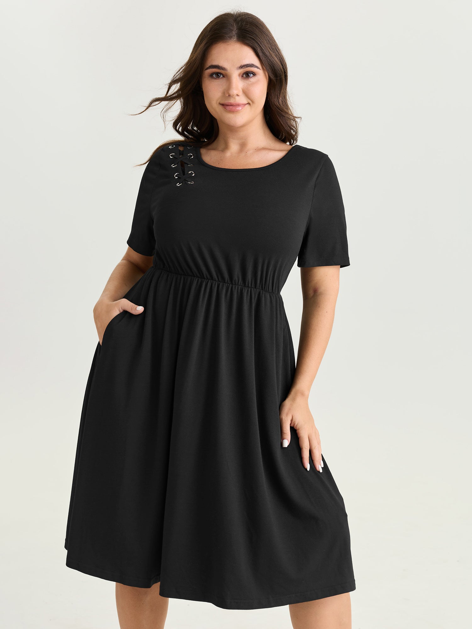 Supersoft Hollow-Out Midi Dress