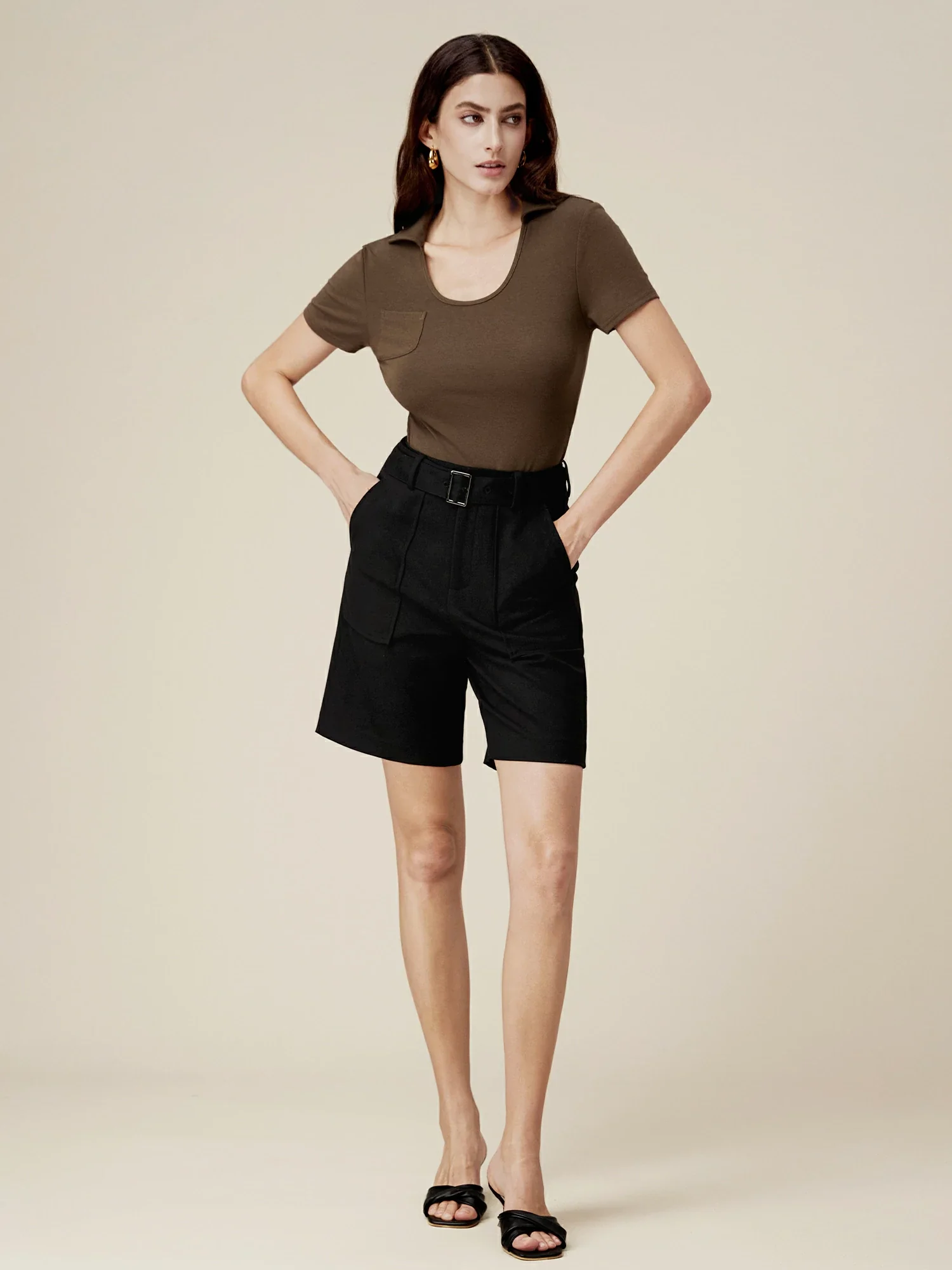 Cotton Slim Fit Rib Knit Top