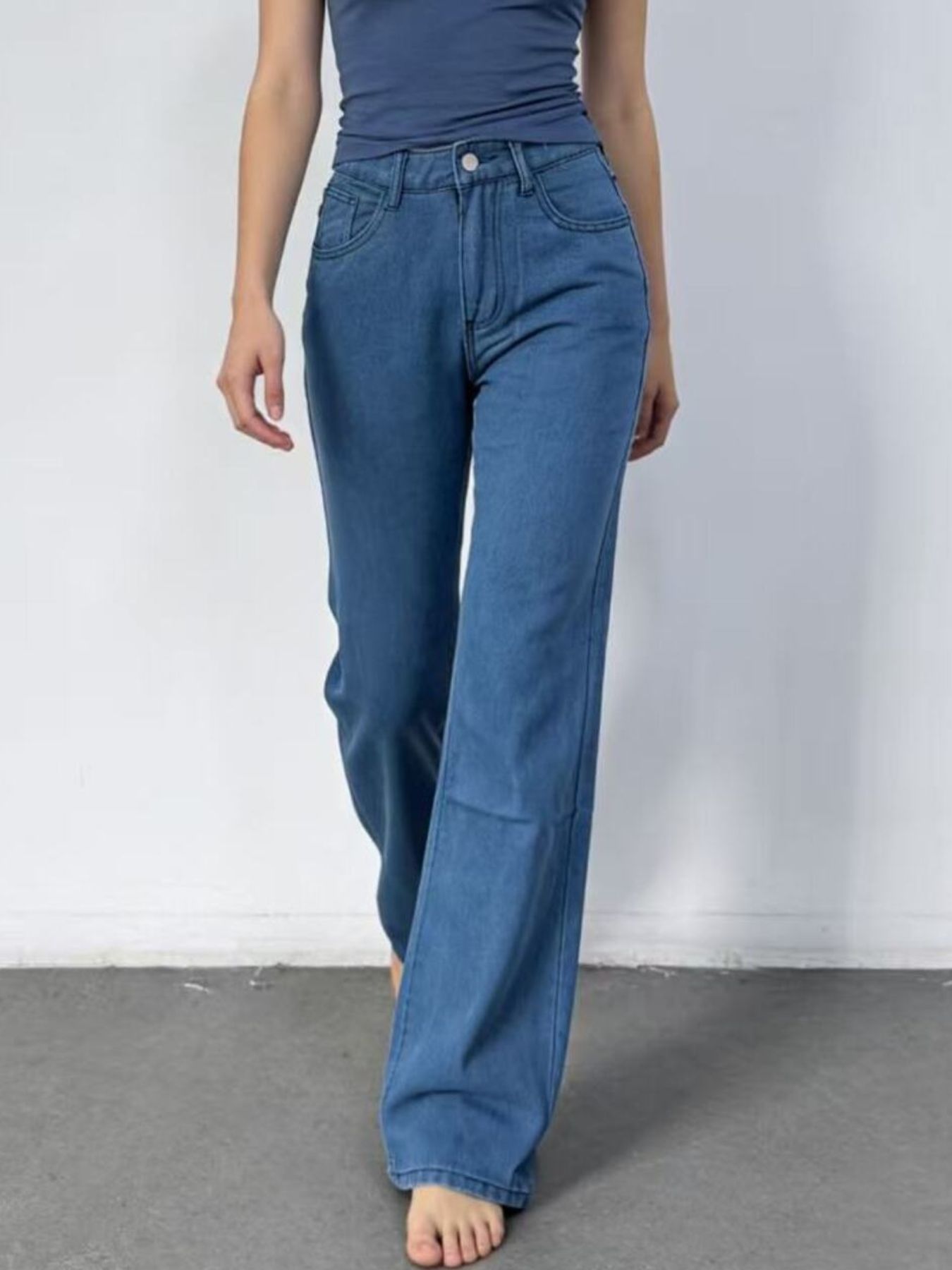 Butterfly Back Wide Leg Jeans