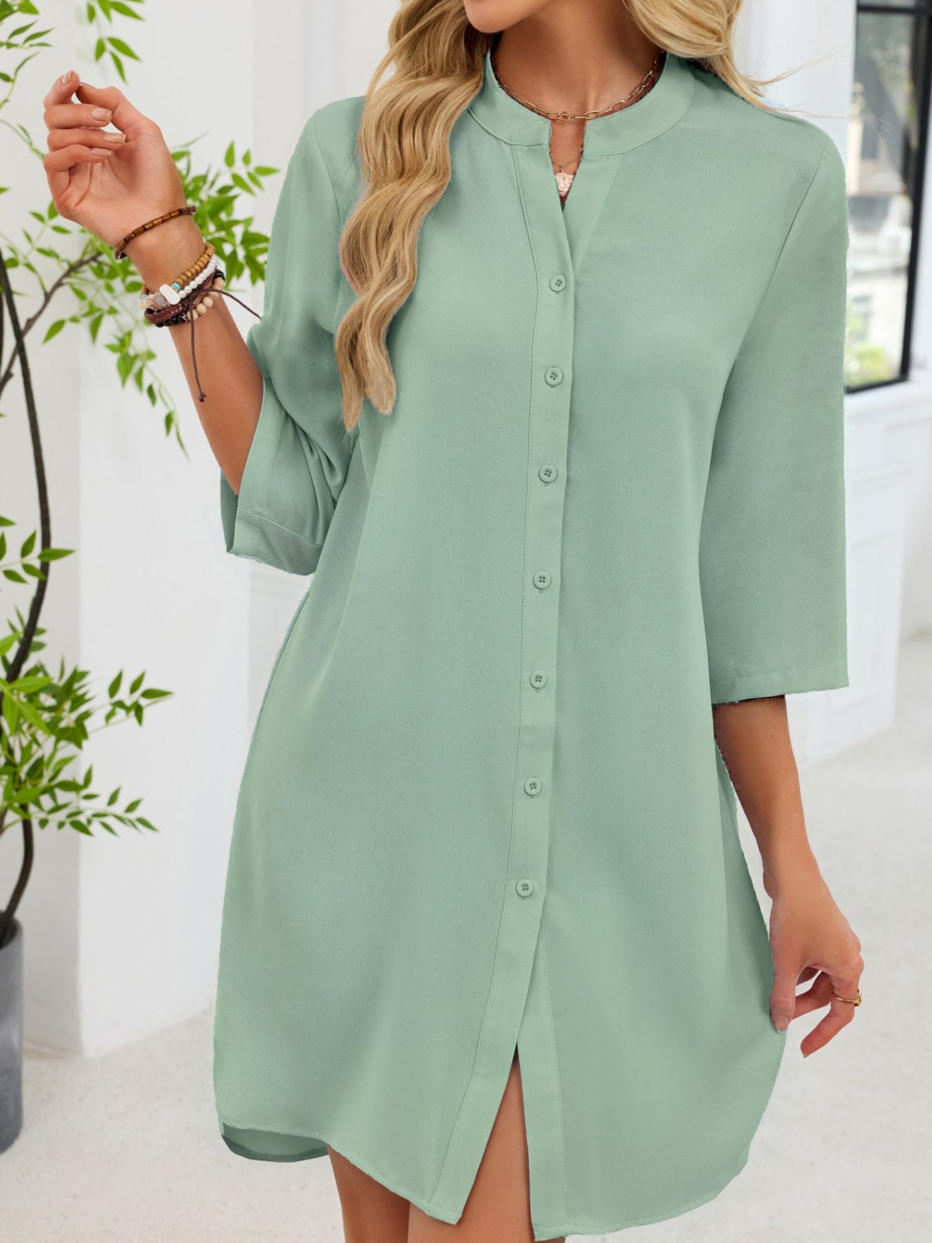 Casual Button-Down Shirt Dress