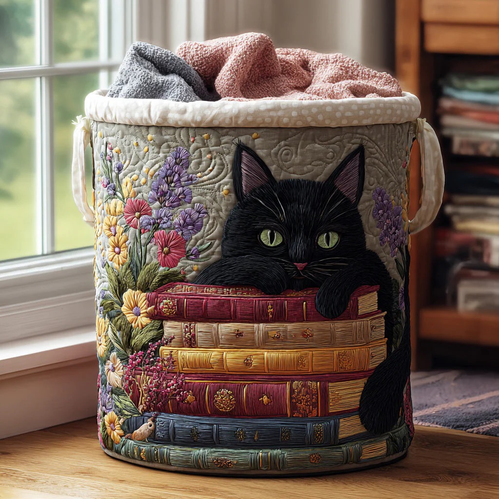 Cat Quilted Laundry Basket – 2026 New 3D Textured Craft Design