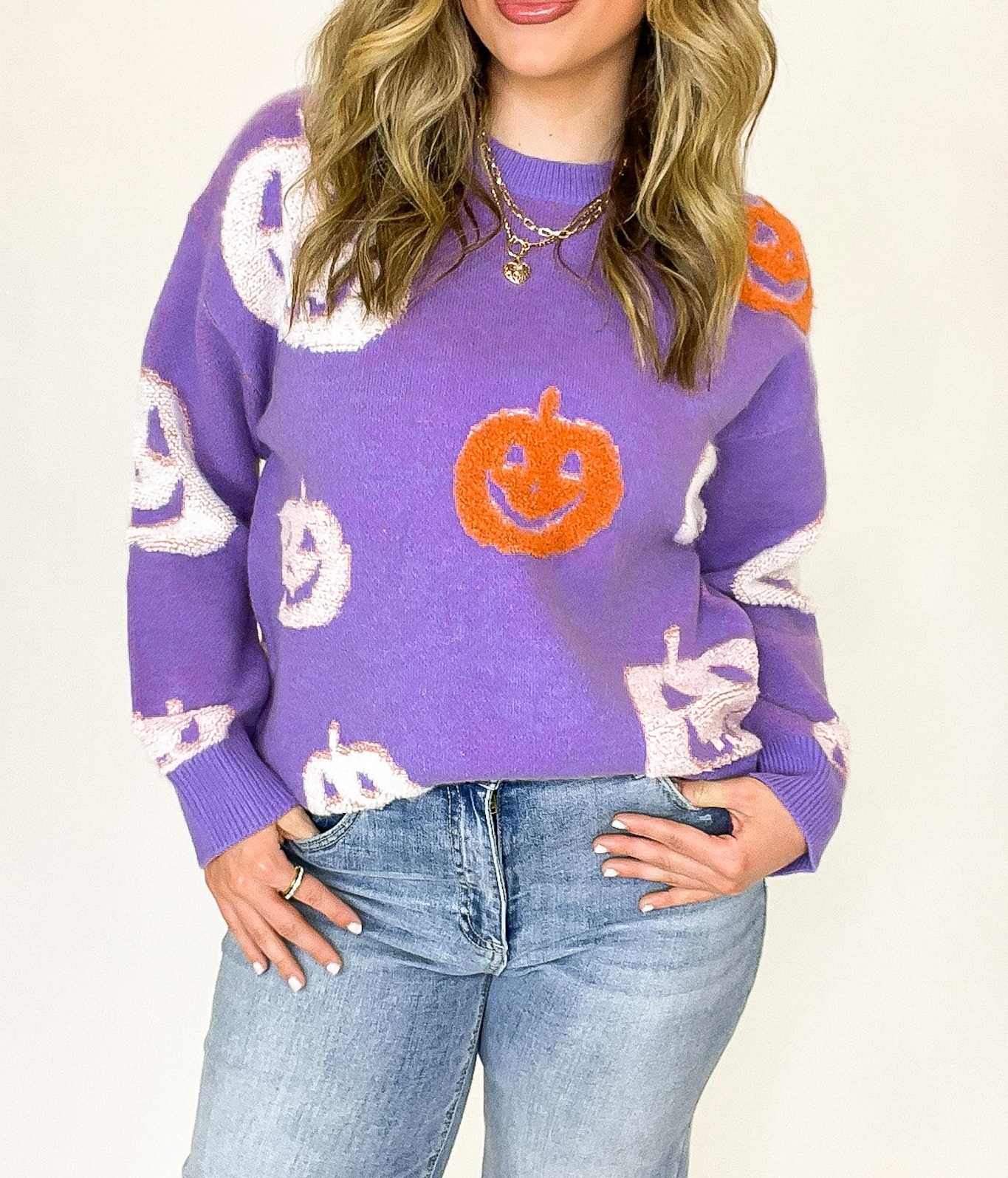 Fall Frosting Pumpkin Knit Sweater - FINAL SALE