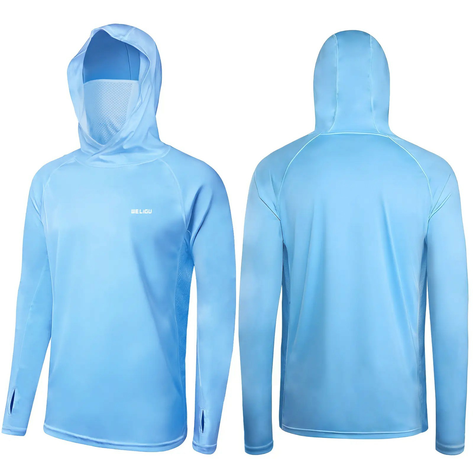 Men's UPF 50+ Sun Protection Hoodie with Face Mask & Neck Gaiter