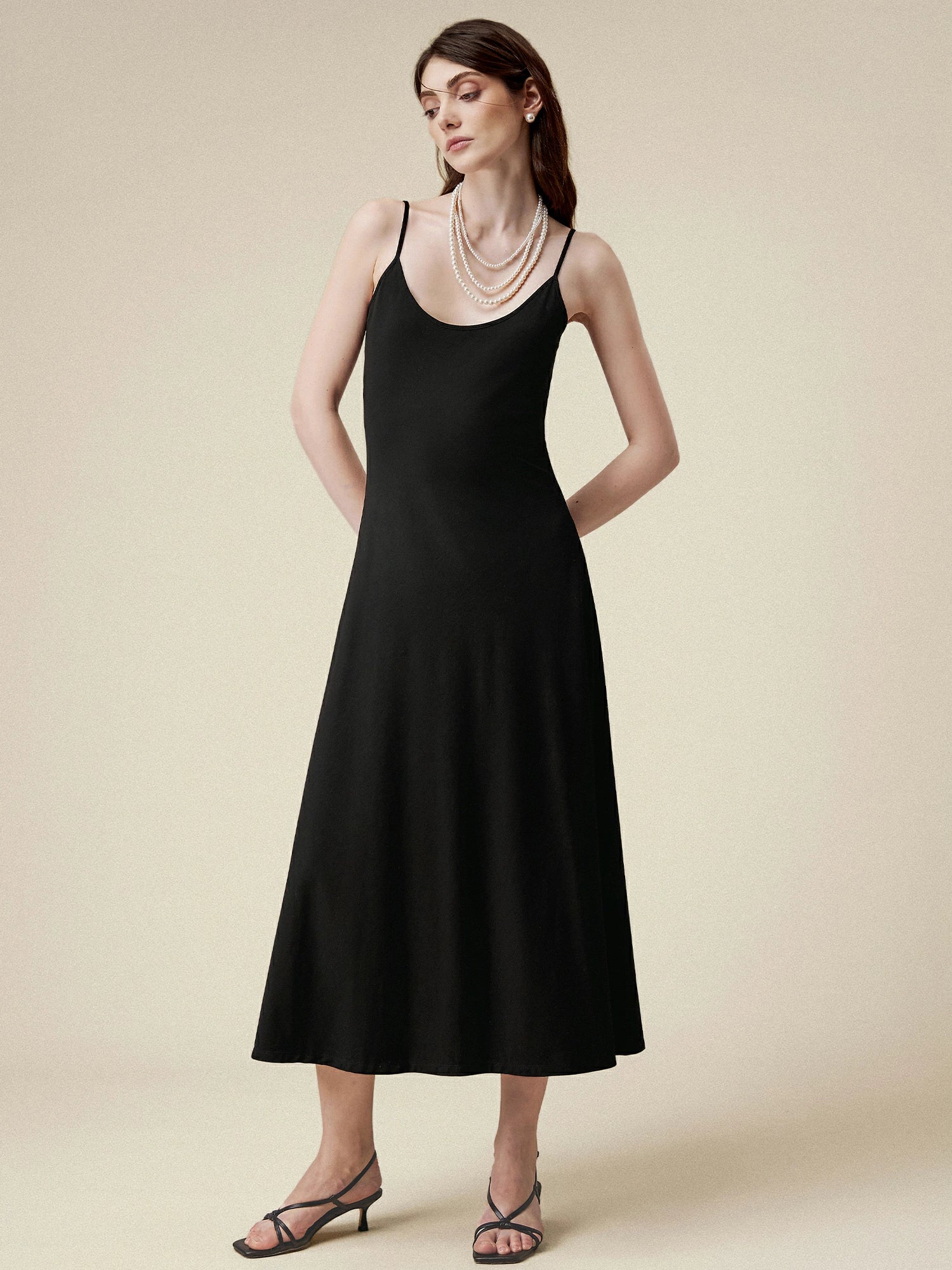 U Neck Suspender Dress