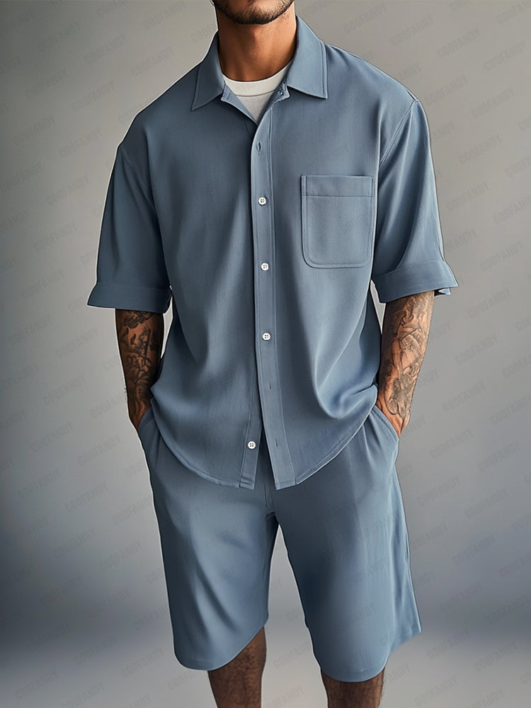 Essential Relaxed Fit Shirt Shorts Set