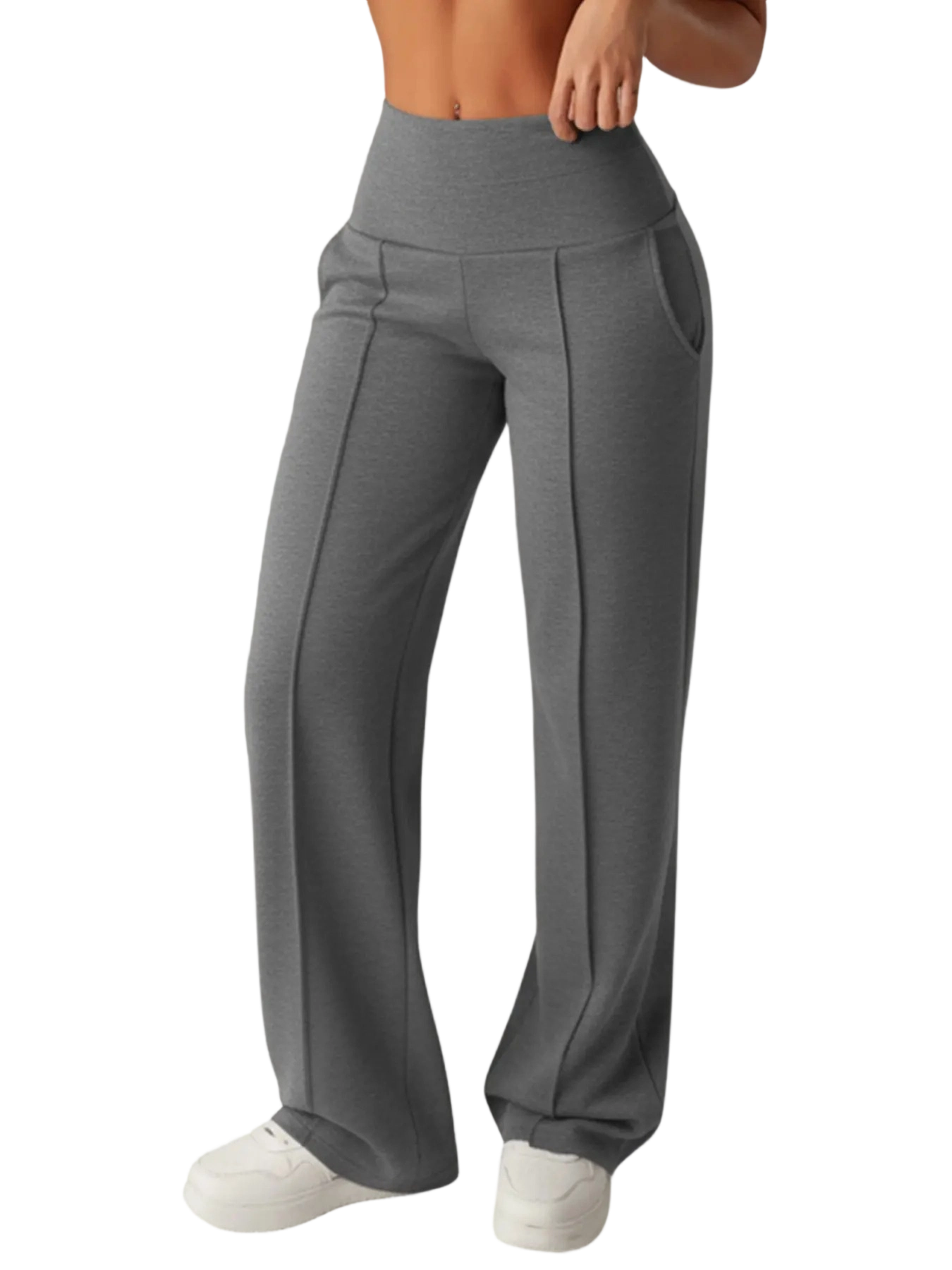 Women's High-Waisted Wide Leg Sweatpants with Pockets