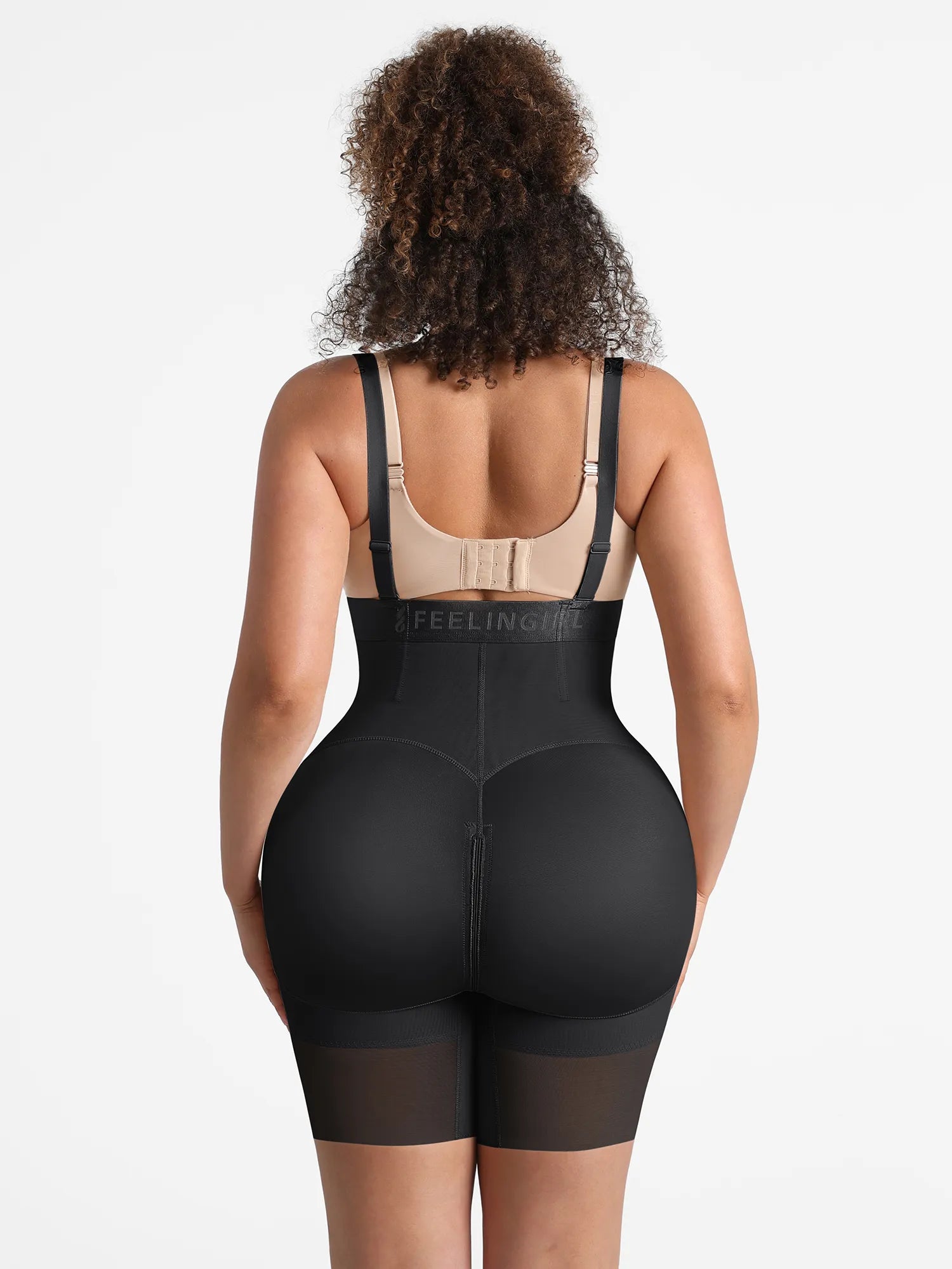 Feelingirl Wide V-neck Belt High-Waist Shaping Shorts