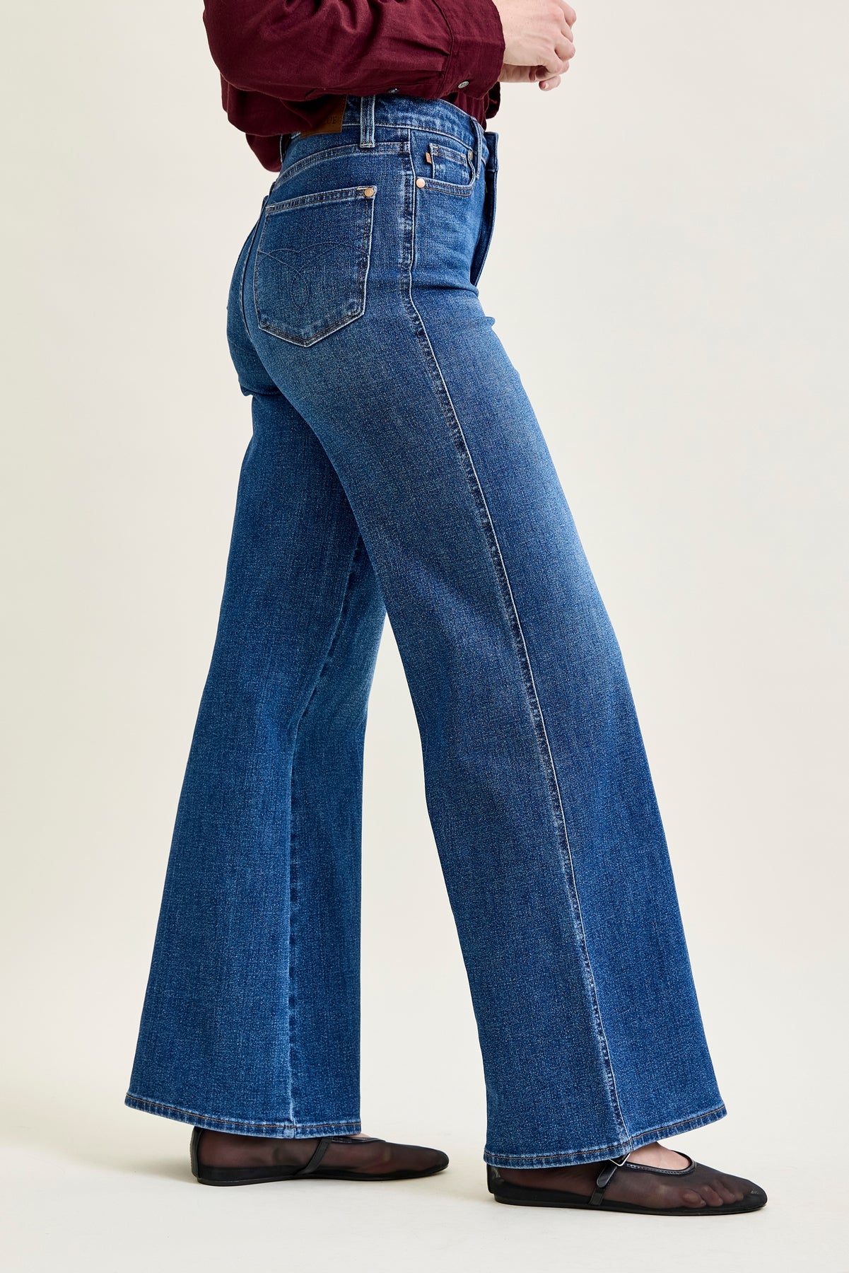 Claribel High Rise Tummy Control Retro Wide Leg Jeans