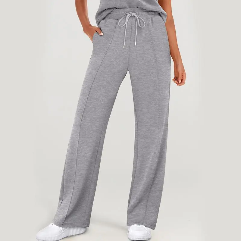 Women's 2 Piece Sleeveless Lounge Set – Casual Summer Tracksuit with Wide Leg Pants, Comfy Matching Outfit for Vacation & Everyday Wear