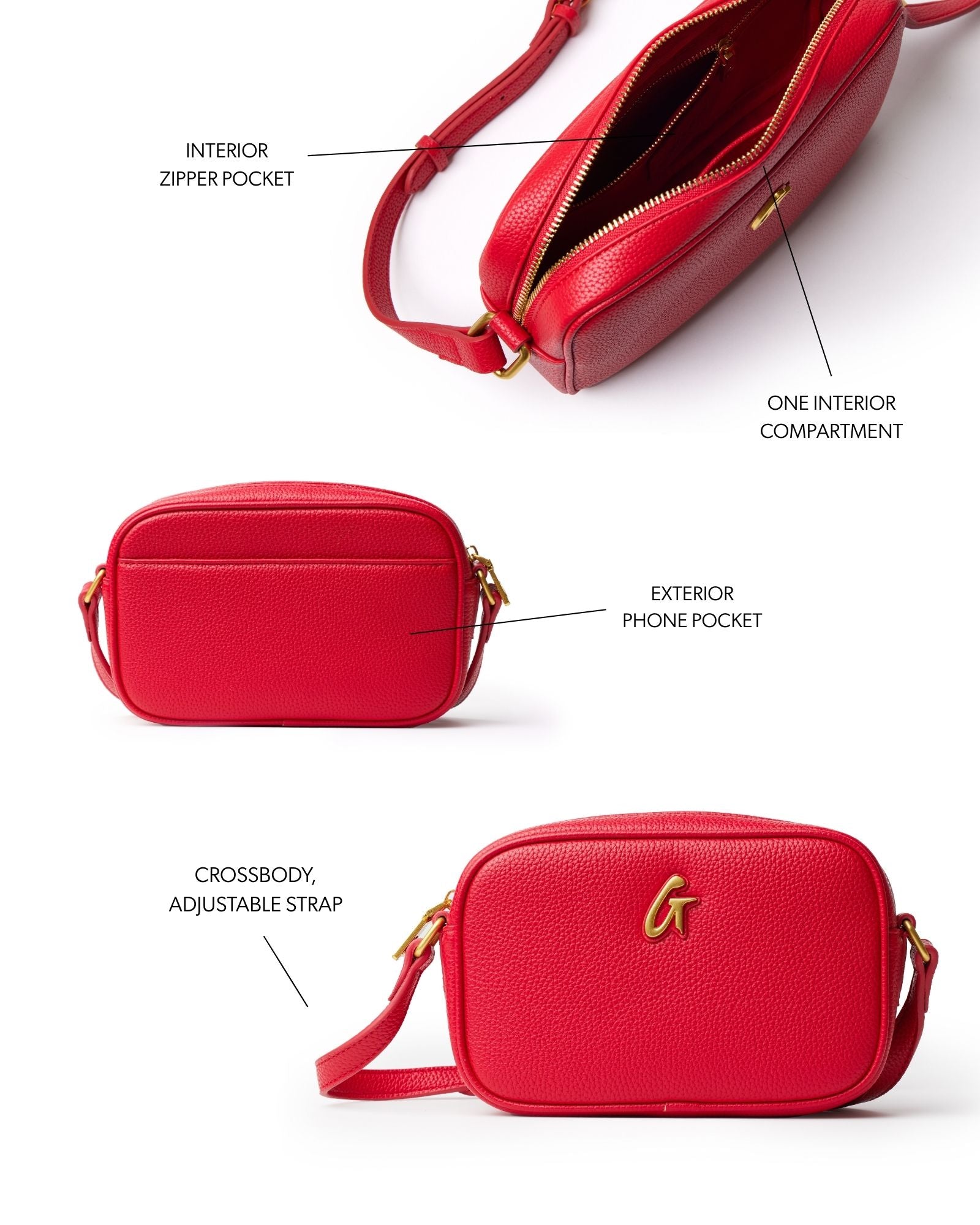 STANDARD PEBBLE CAMERA BAG - RED