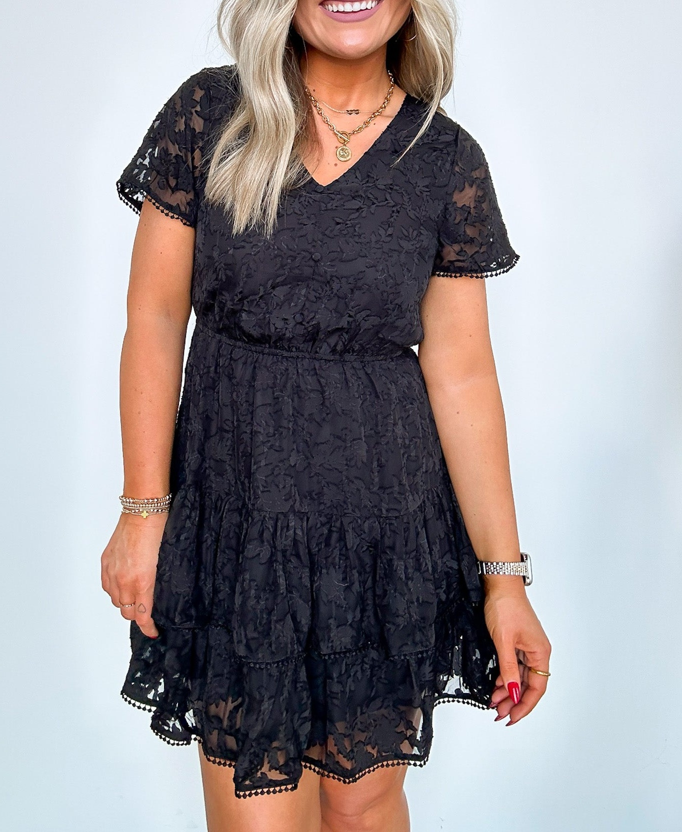 Gorgeous Excellence Lace Tiered Dress