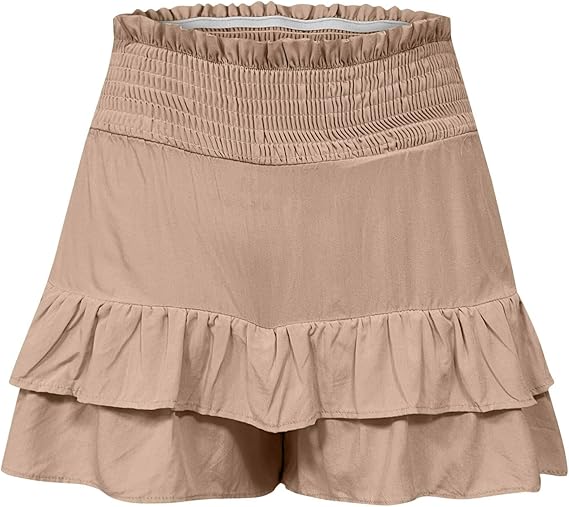 Women's Ruffle Hem High-Waist Shorts