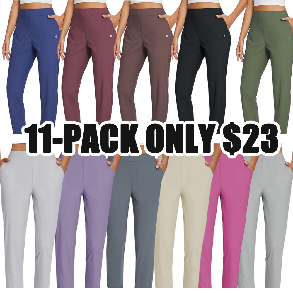 Women’s Breathable Lightweight Ankle-Length Summer Trousers – Stretchy Work Bottoms with Zipper Pockets & UPF 50 Sun Protection (Plus Size Friendly)