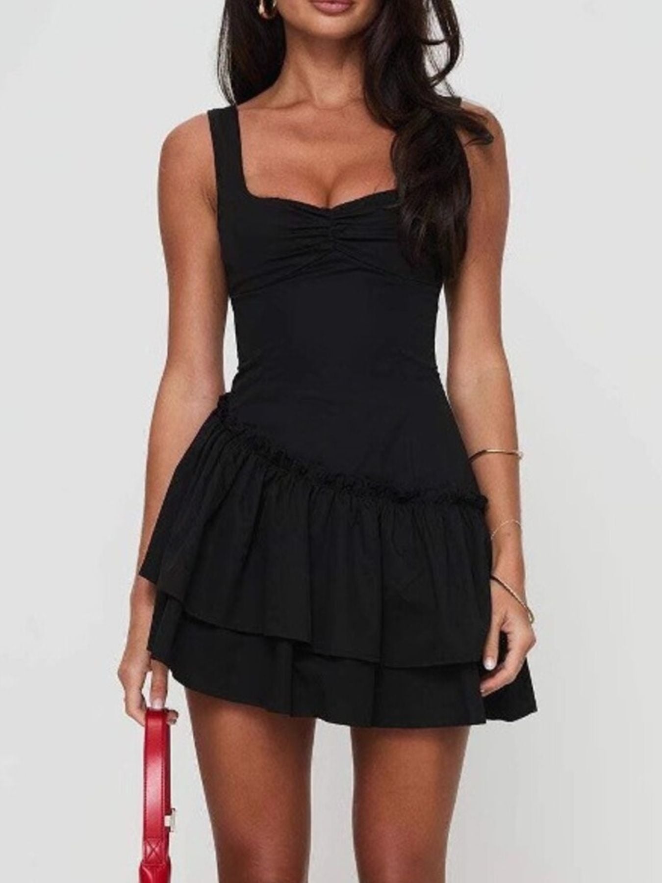 Ruffled Layered Mini Dress