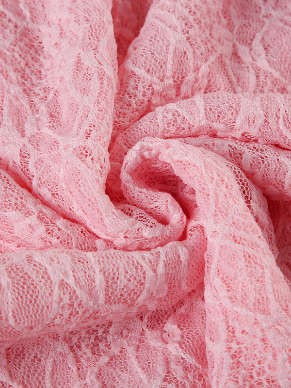 Lace Multi-Layered Casual Irregular Edge Skirt In Pink