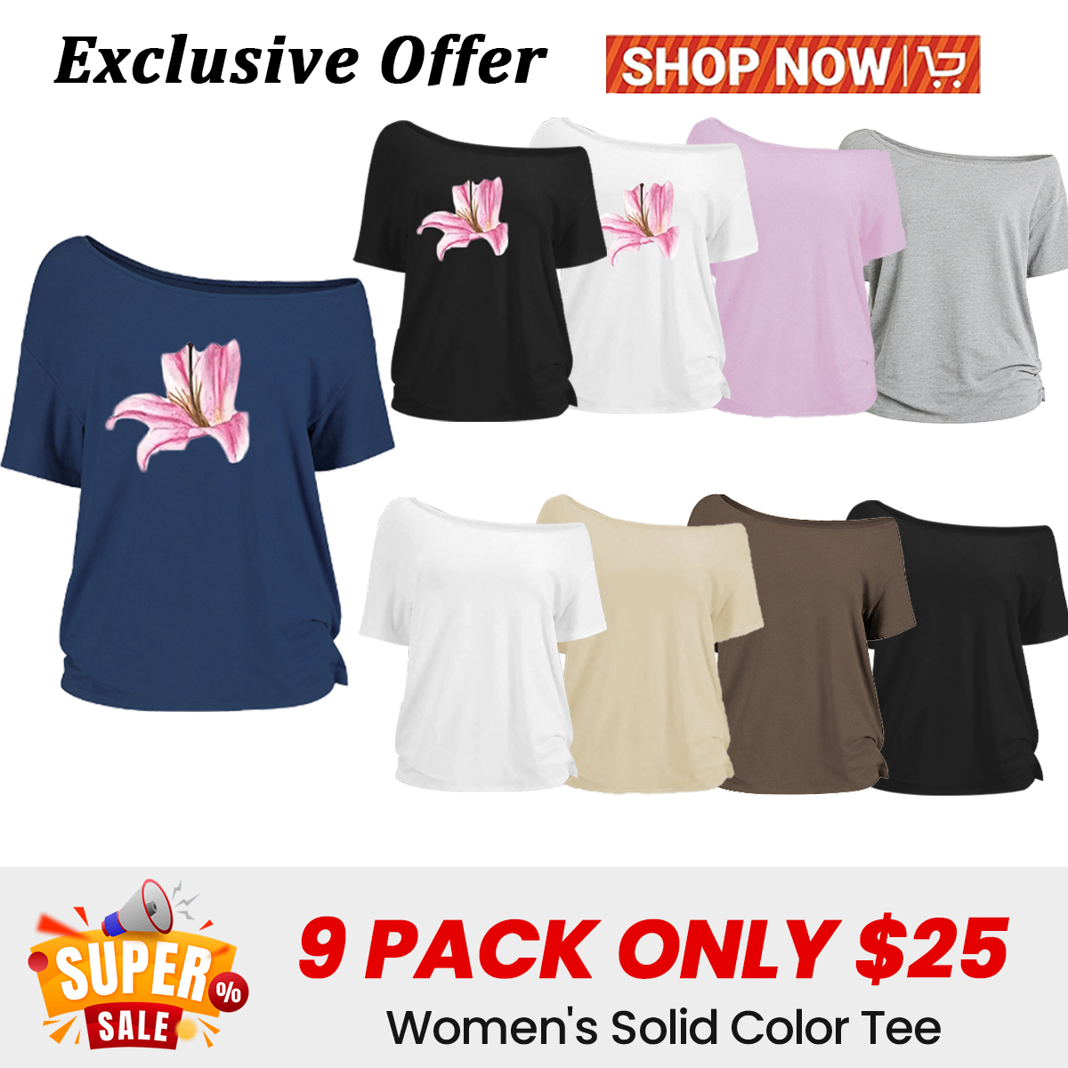 💝 Last day, Don’t miss out⏰Women's Solid Basic Short Sleeve Tee - All-Season