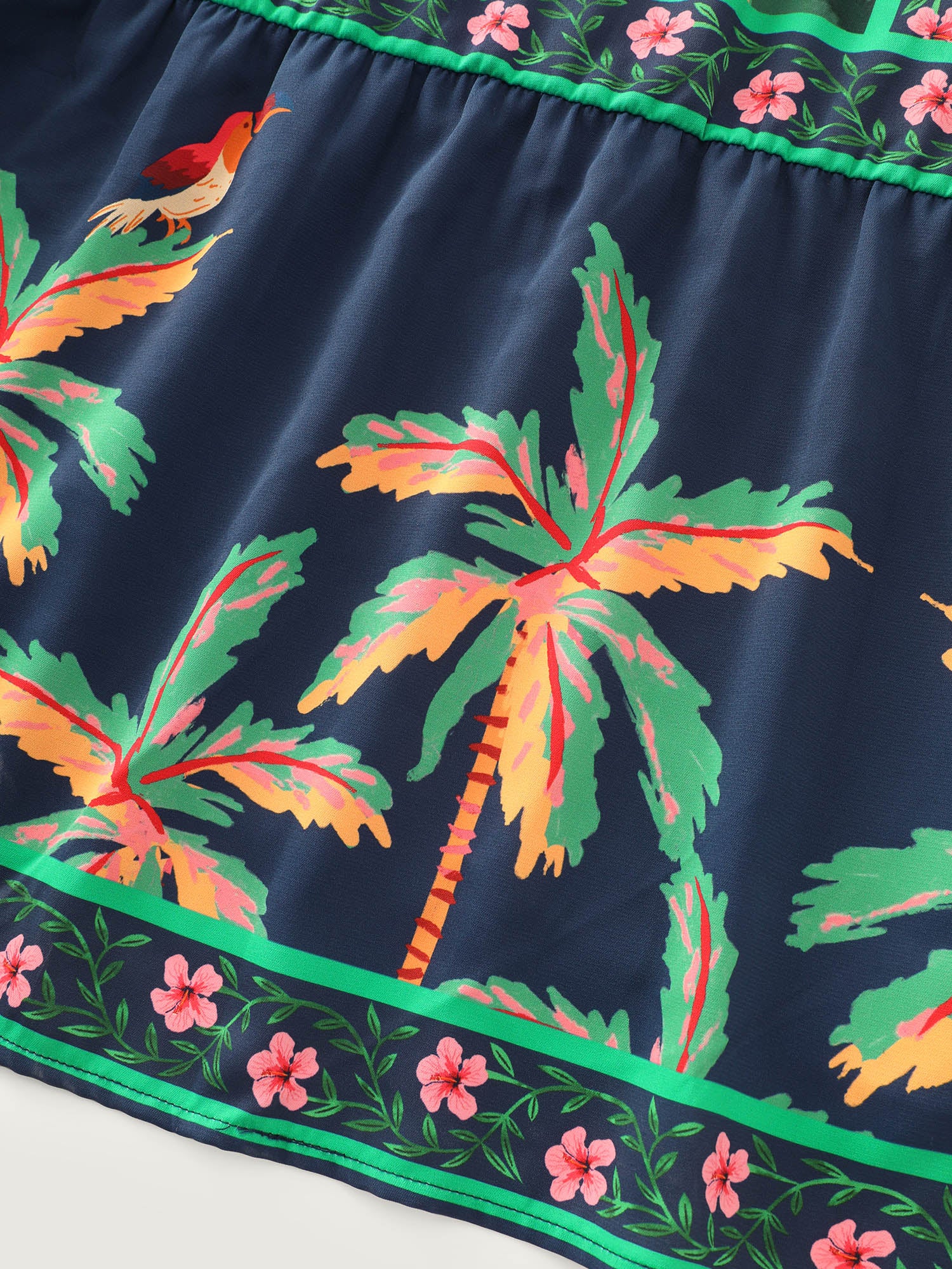 Supersoft Tropical Floral Print Drawstring Maxi Dress