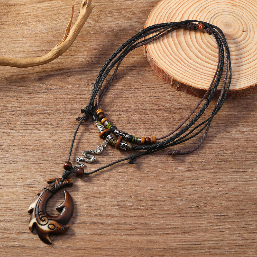 Japanese Ocean Fish Vintage Men's Necklace