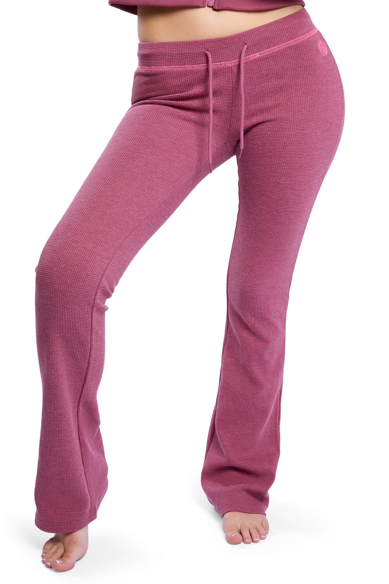 WAFFLE KNIT BOOT CUT PANTS (MAGENTA/PINK)