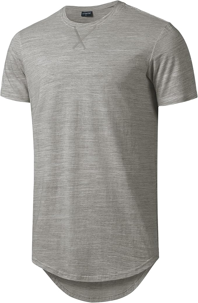 Mens Cotton Hipster Hip Hop Longline Crewneck T-Shirt,Menswear Casual Tshirt Tops