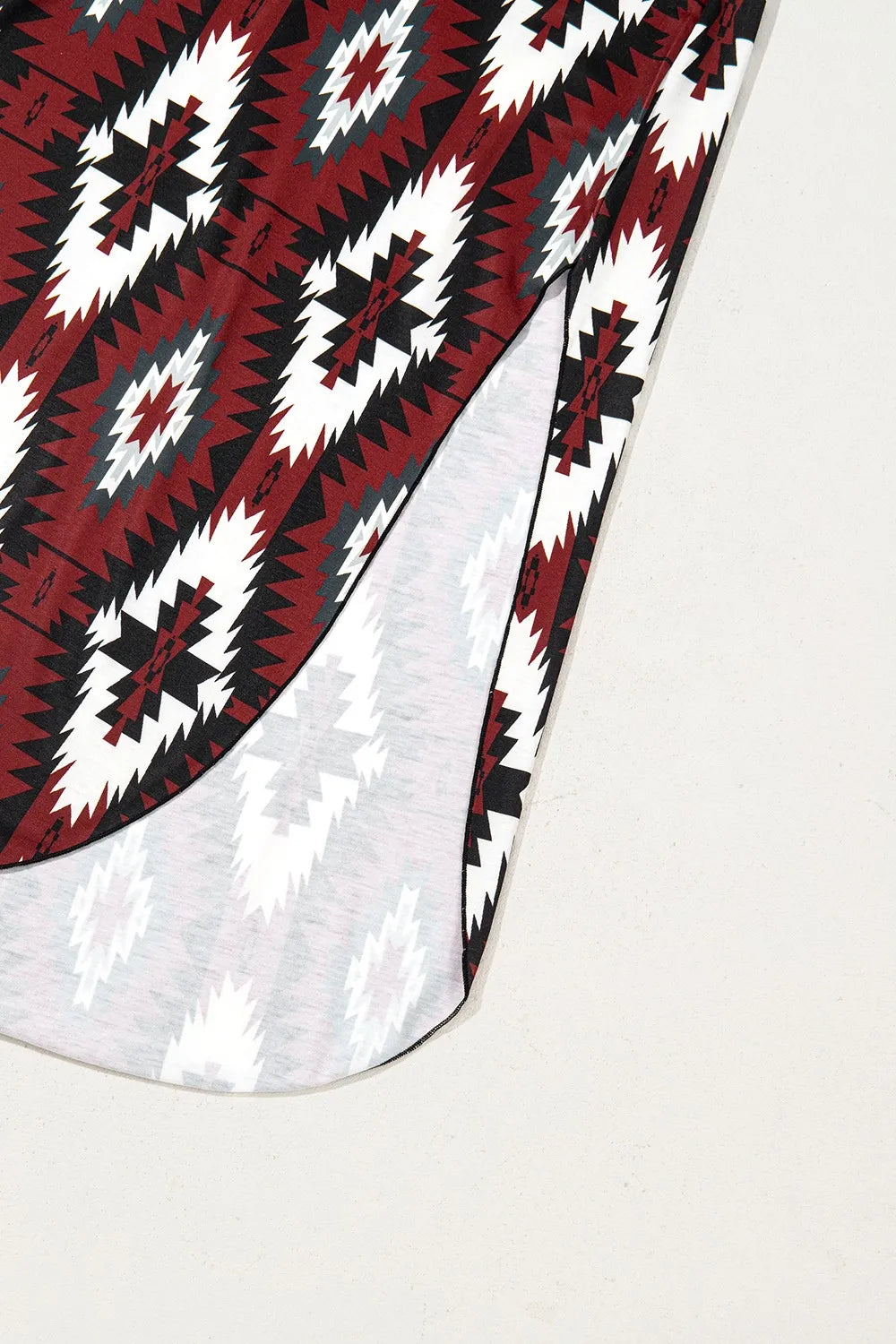 Aztec Print V-Neck Midi Dress