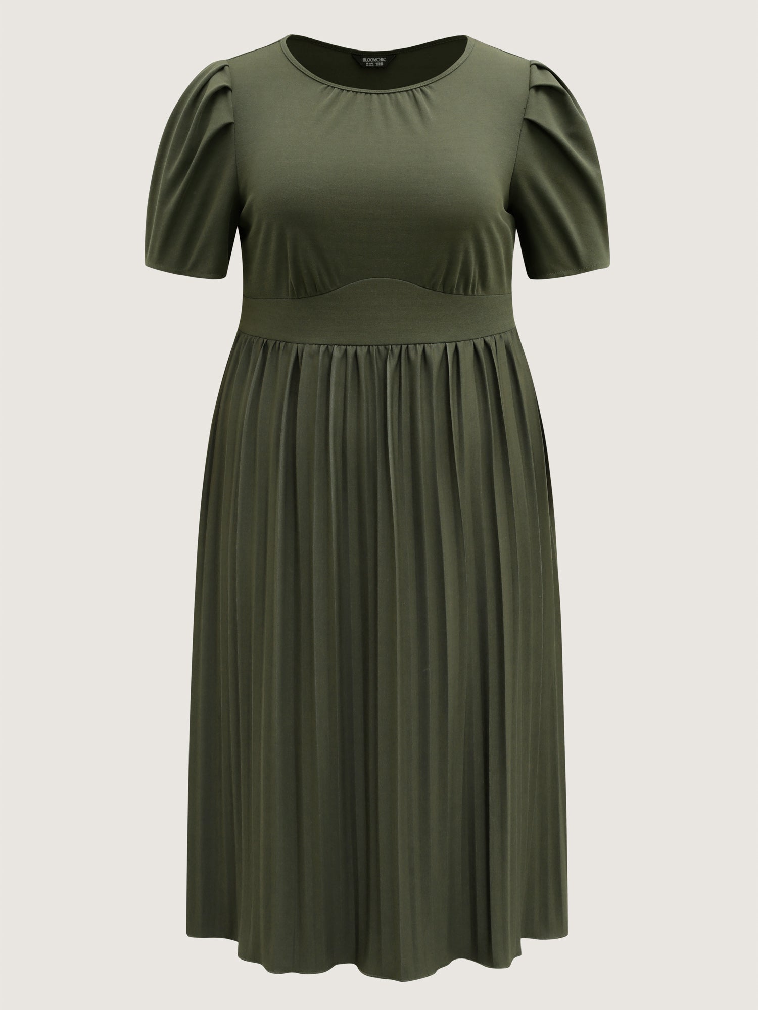 Pleated Skirt Triangular Waist Midi Dress