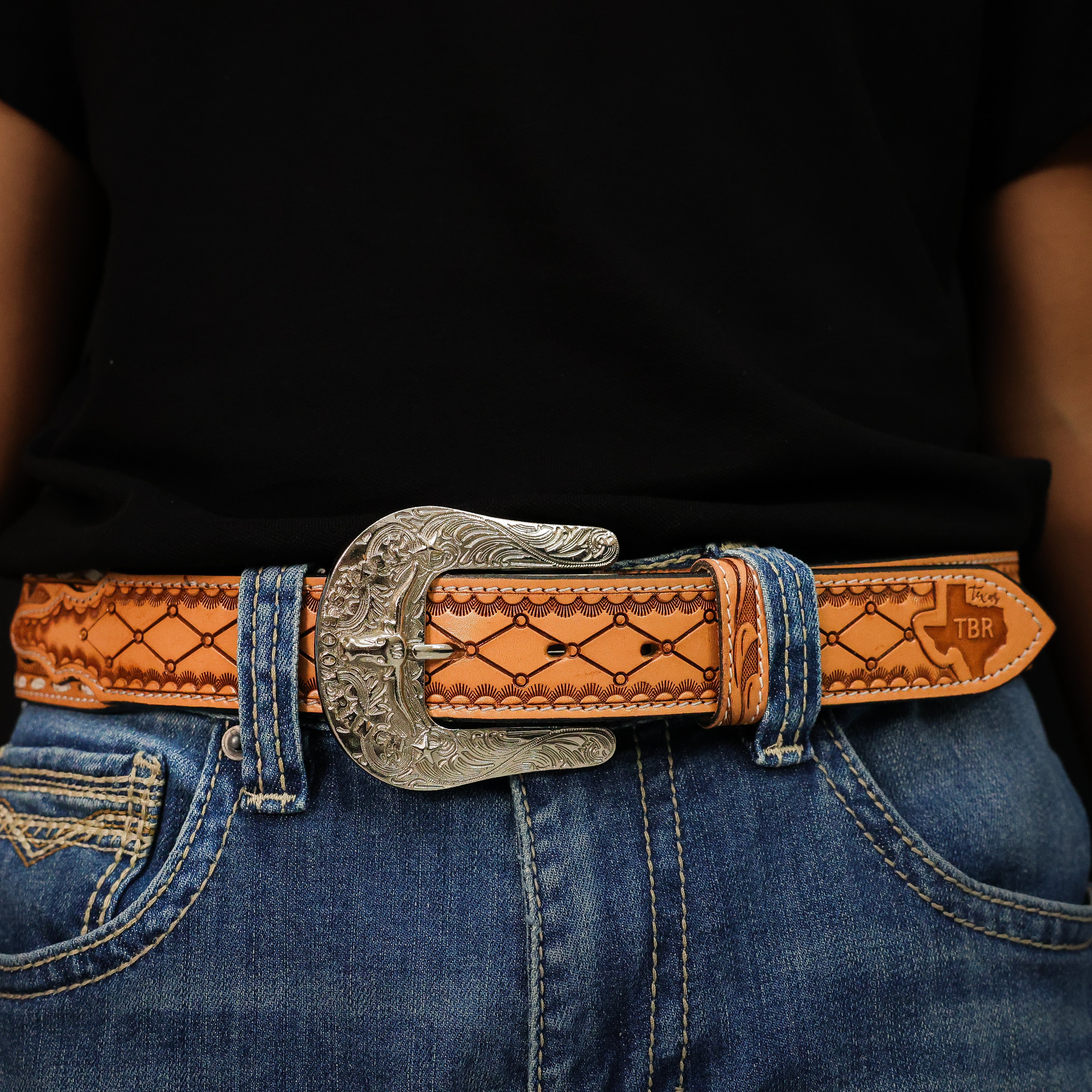 Hand-Tooled Artesanal Leather Belt