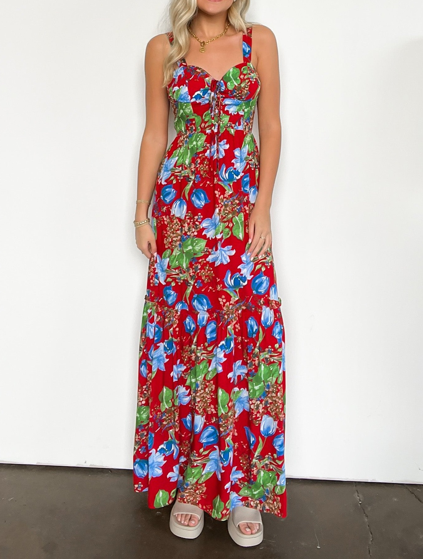 Exceptional Sight V-Neck Floral Maxi Dress